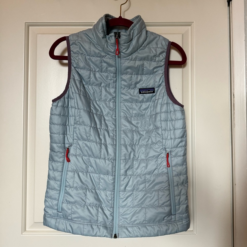 Patagonia Nano Puff Vest Sky Blue Rustic Purple Small